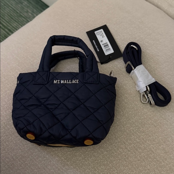 MZ Wallace Quilted Navy Mini Bag - Picture 2 of 2